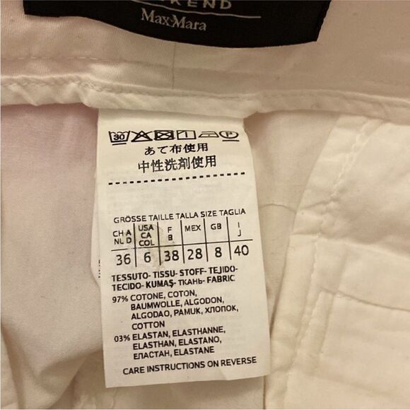 MaxMara White Ankle Cropped cigarette Pants, US6 - Picture 7 of 8